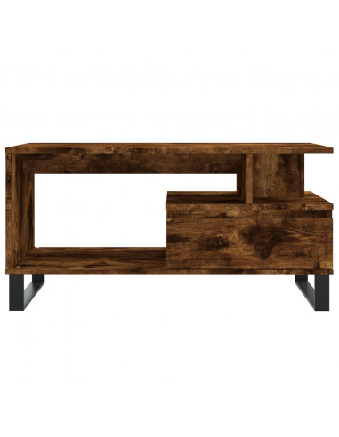 Tavolino da Salotto Rovere Fumo 90x49x45 cm Legno Multistrato