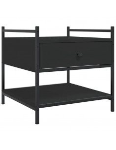 Tavolino da Salotto Nero 50x50x50 cm in Legno Multistrato 2