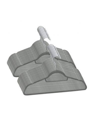 Set Appendiabiti 50 pz Antiscivolo Grigio in Velluto