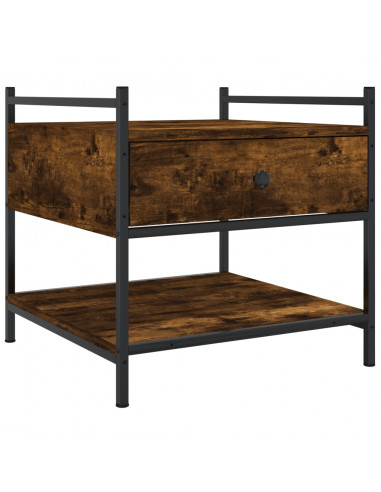 Tavolino da Salotto Rovere Fumo 50x50x50 cm Legno Multistrato