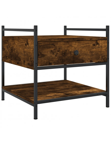 Tavolino da Salotto Rovere Fumo 50x50x50 cm Legno Multistrato