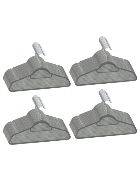 Set Appendiabiti 100 pz Antiscivolo Grigio in Velluto