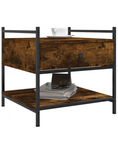 Tavolino da Salotto Rovere Fumo 50x50x50 cm Legno Multistrato