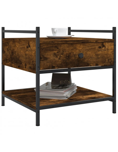 Tavolino da Salotto Rovere Fumo 50x50x50 cm Legno Multistrato