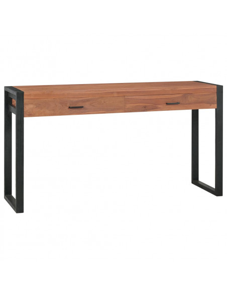 Scrivania con 2 Cassetti 140x40x75 cm in Legno di Teak