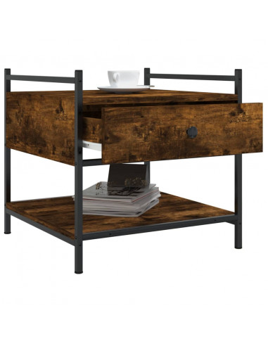 Tavolino da Salotto Rovere Fumo 50x50x50 cm Legno Multistrato