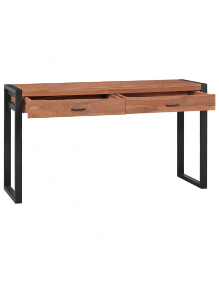 Scrivania con 2 Cassetti 140x40x75 cm in Legno di Teak