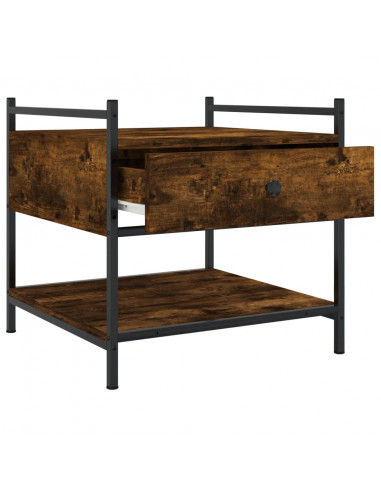 Tavolino da Salotto Rovere Fumo 50x50x50 cm Legno Multistrato