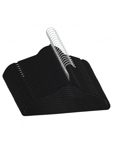 Set Appendiabiti 20 pz Antiscivolo Nero in Velluto