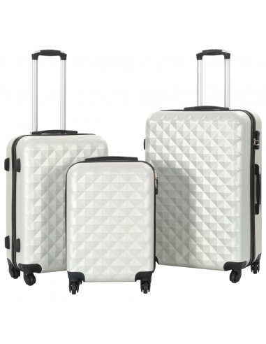 Set Trolley a Custodia Rigida 3 pz Argento Lucido in ABS