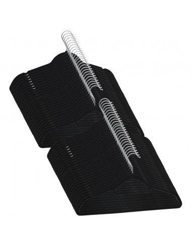 Set Appendiabiti 50 pz Antiscivolo Nero in Velluto