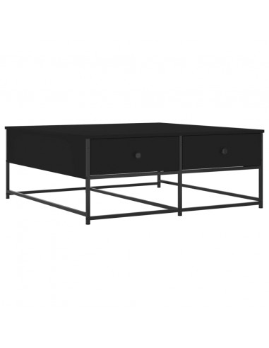 Tavolino da Salotto Nero 100x99x40 cm in Legno Multistrato