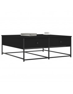 Tavolino da Salotto Nero 100x99x40 cm in Legno Multistrato 2