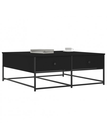 Tavolino da Salotto Nero 100x99x40 cm in Legno Multistrato