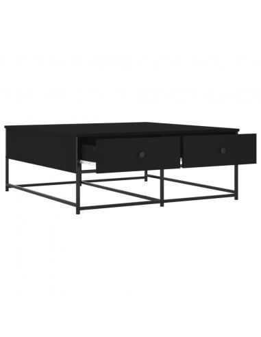 Tavolino da Salotto Nero 100x99x40 cm in Legno Multistrato