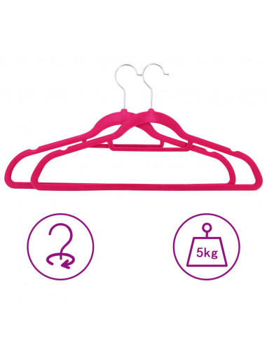 Set Appendiabiti 20 pz Antiscivolo Rosa in Velluto