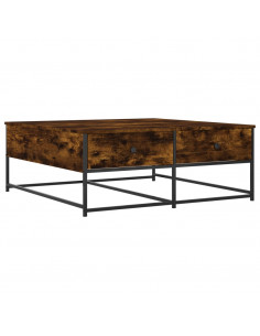 Tavolino da Salotto Rovere Fumo 100x99x40 cm Legno Multistrato 2