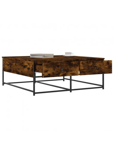 Tavolino da Salotto Rovere Fumo 100x99x40 cm Legno Multistrato