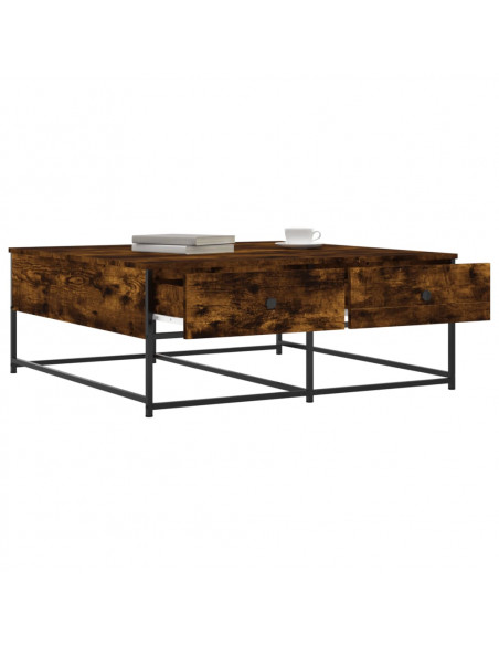 Tavolino da Salotto Rovere Fumo 100x99x40 cm Legno Multistrato