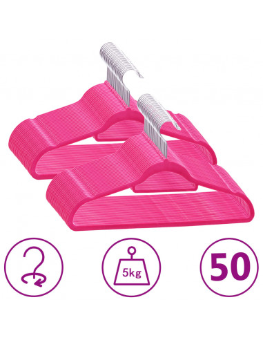Set Appendiabiti 50 pz Antiscivolo Rosa in Velluto