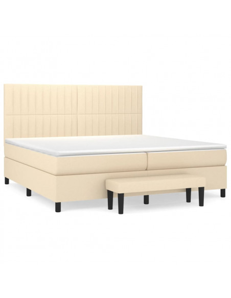 Giroletto a Molle con Materasso Crema 200x200 cm in Tessuto
