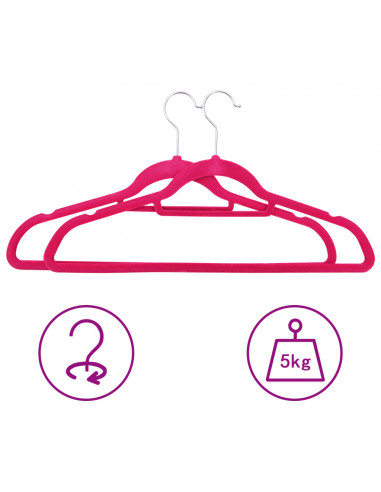 Set Appendiabiti 50 pz Antiscivolo Rosa in Velluto