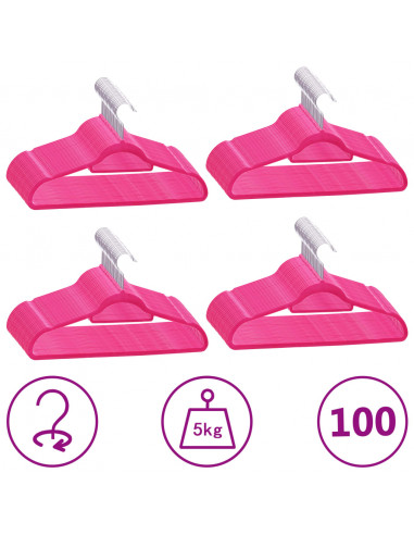 Set Appendiabiti 100 pz Antiscivolo Rosa in Velluto