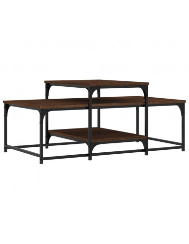 Tavolino Salotto Rovere Marrone 102x60x45cm Legno Multistrato