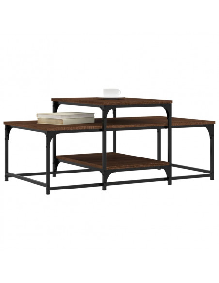 Tavolino Salotto Rovere Marrone 102x60x45cm Legno Multistrato