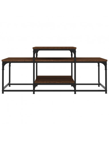 Tavolino Salotto Rovere Marrone 102x60x45cm Legno Multistrato