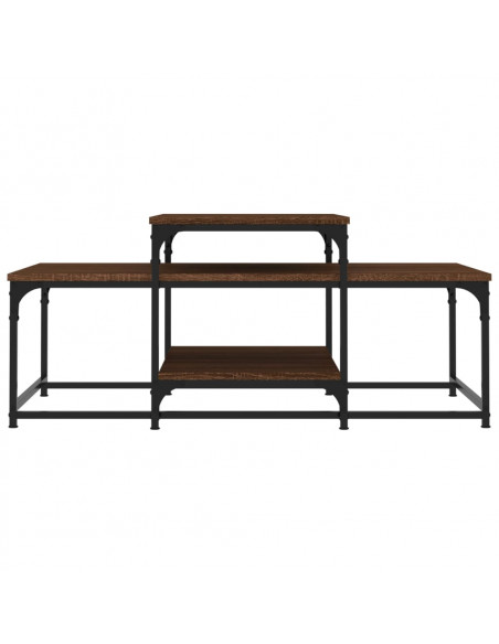 Tavolino Salotto Rovere Marrone 102x60x45cm Legno Multistrato