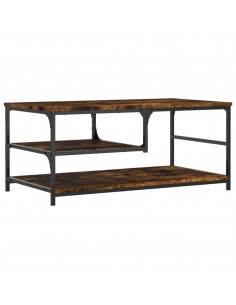 Tavolino da Salotto Rovere Fumo 90x49x40 cm Legno Multistrato 2