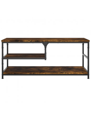 Tavolino da Salotto Rovere Fumo 90x49x40 cm Legno Multistrato