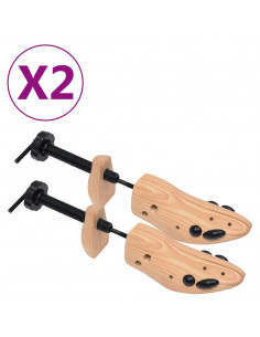 Tendiscarpe 2 Paia Taglia 36-40 in Legno Massello di Pino 2