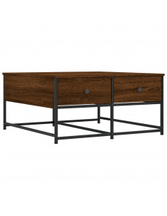 Tavolino da Salotto Rovere Marrone 80x80x40cm Legno Multistrato 2