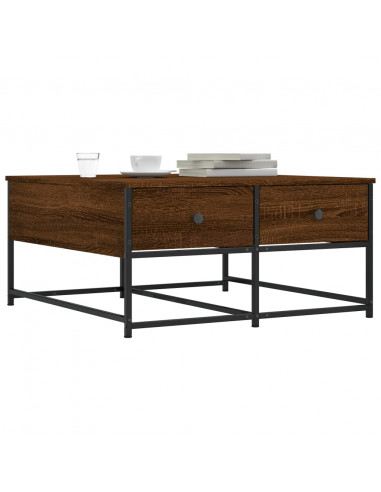 Tavolino da Salotto Rovere Marrone 80x80x40cm Legno Multistrato