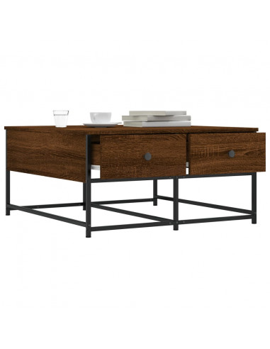 Tavolino da Salotto Rovere Marrone 80x80x40cm Legno Multistrato