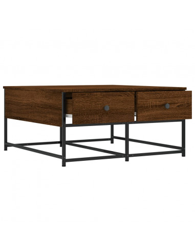 Tavolino da Salotto Rovere Marrone 80x80x40cm Legno Multistrato