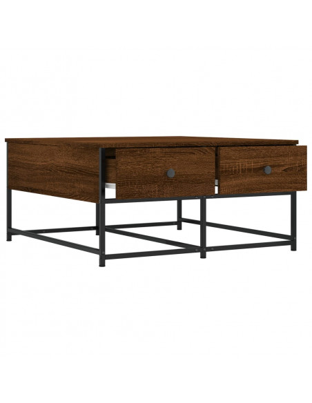 Tavolino da Salotto Rovere Marrone 80x80x40cm Legno Multistrato