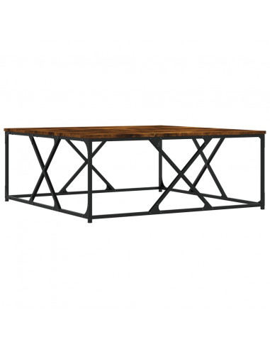 Tavolino da Salotto Rovere Fumo 100x100x40 cm Legno Multistrato