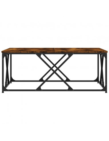 Tavolino da Salotto Rovere Fumo 100x100x40 cm Legno Multistrato