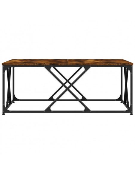 Tavolino da Salotto Rovere Fumo 100x100x40 cm Legno Multistrato