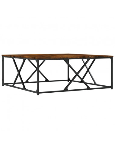 Tavolino da Salotto Rovere Fumo 100x100x40 cm Legno Multistrato