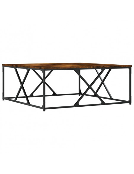 Tavolino da Salotto Rovere Fumo 100x100x40 cm Legno Multistrato