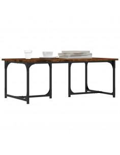 Tavolino da Salotto Rovere Fumo 90x50x35 cm Legno Multistrato 2