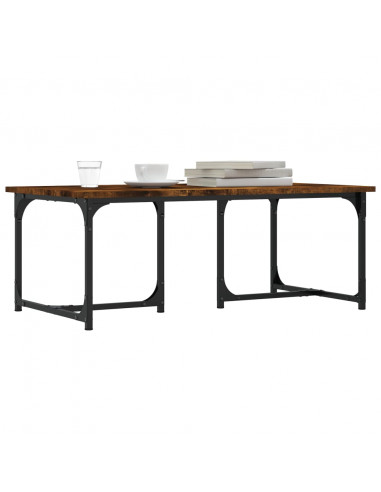 Tavolino da Salotto Rovere Fumo 90x50x35 cm Legno Multistrato