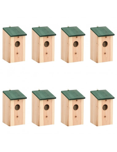 Casette per gli Uccelli 8 pz in Legno 12x12x22 cm