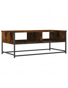 Tavolino da Salotto Rovere Fumo 100x51x40 cm Legno Multistrato 2