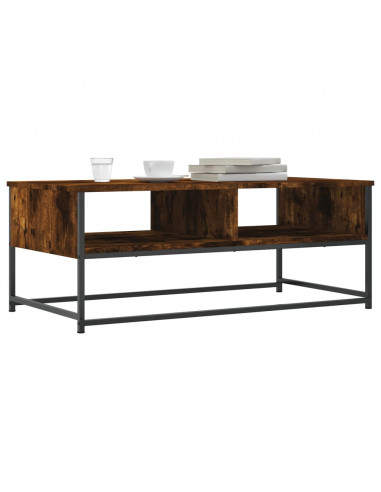 Tavolino da Salotto Rovere Fumo 100x51x40 cm Legno Multistrato