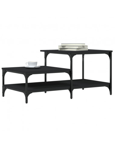 Tavolino da Salotto Nero 100x50,5x45 cm in Legno Multistrato